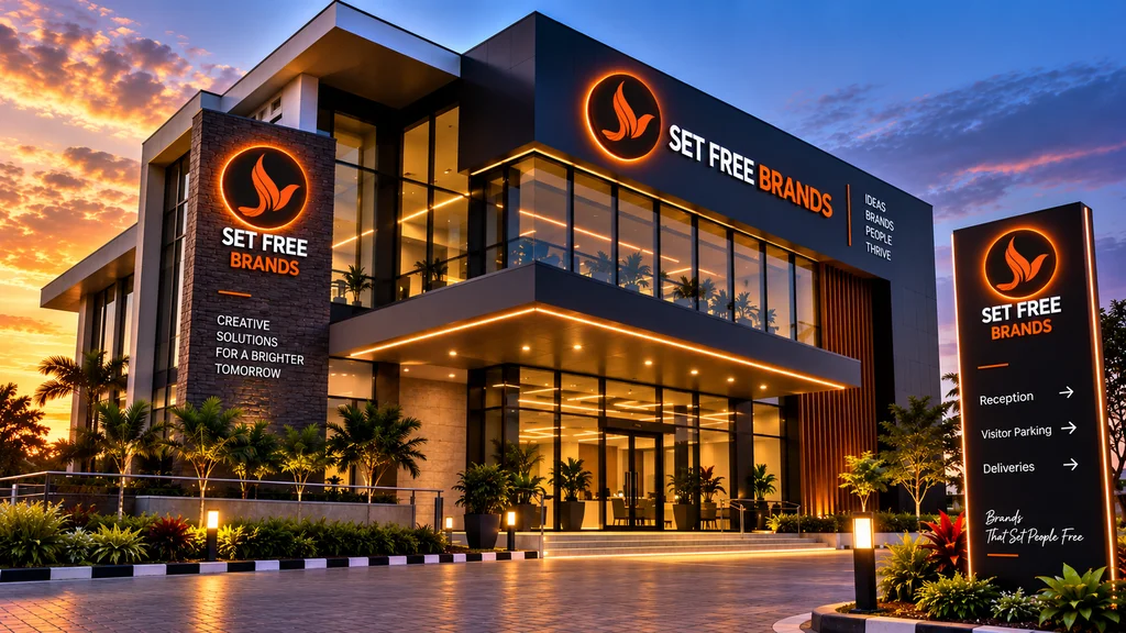 Large scale corporate signage and building branding