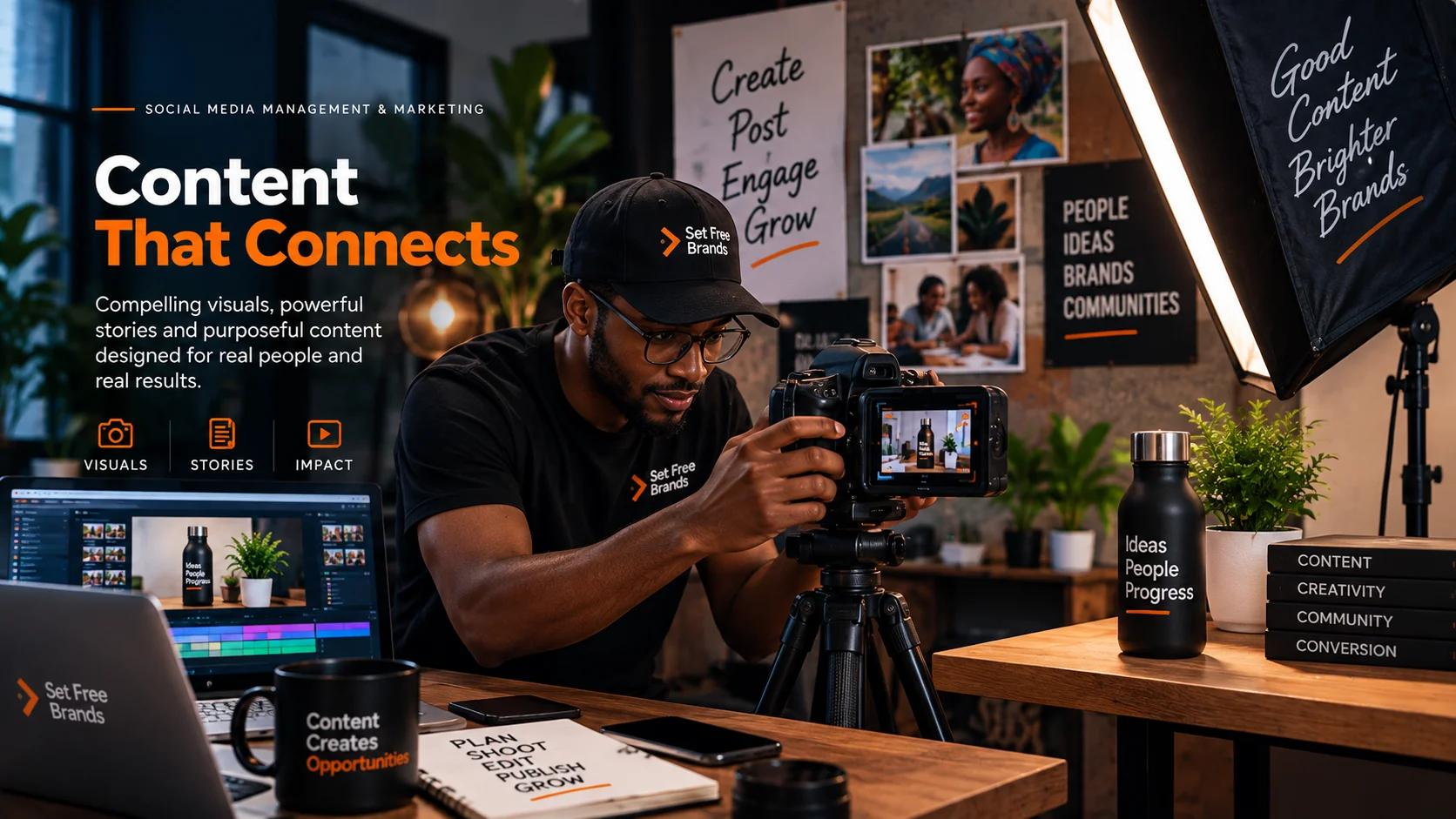 Creative social media content creation and storytelling
