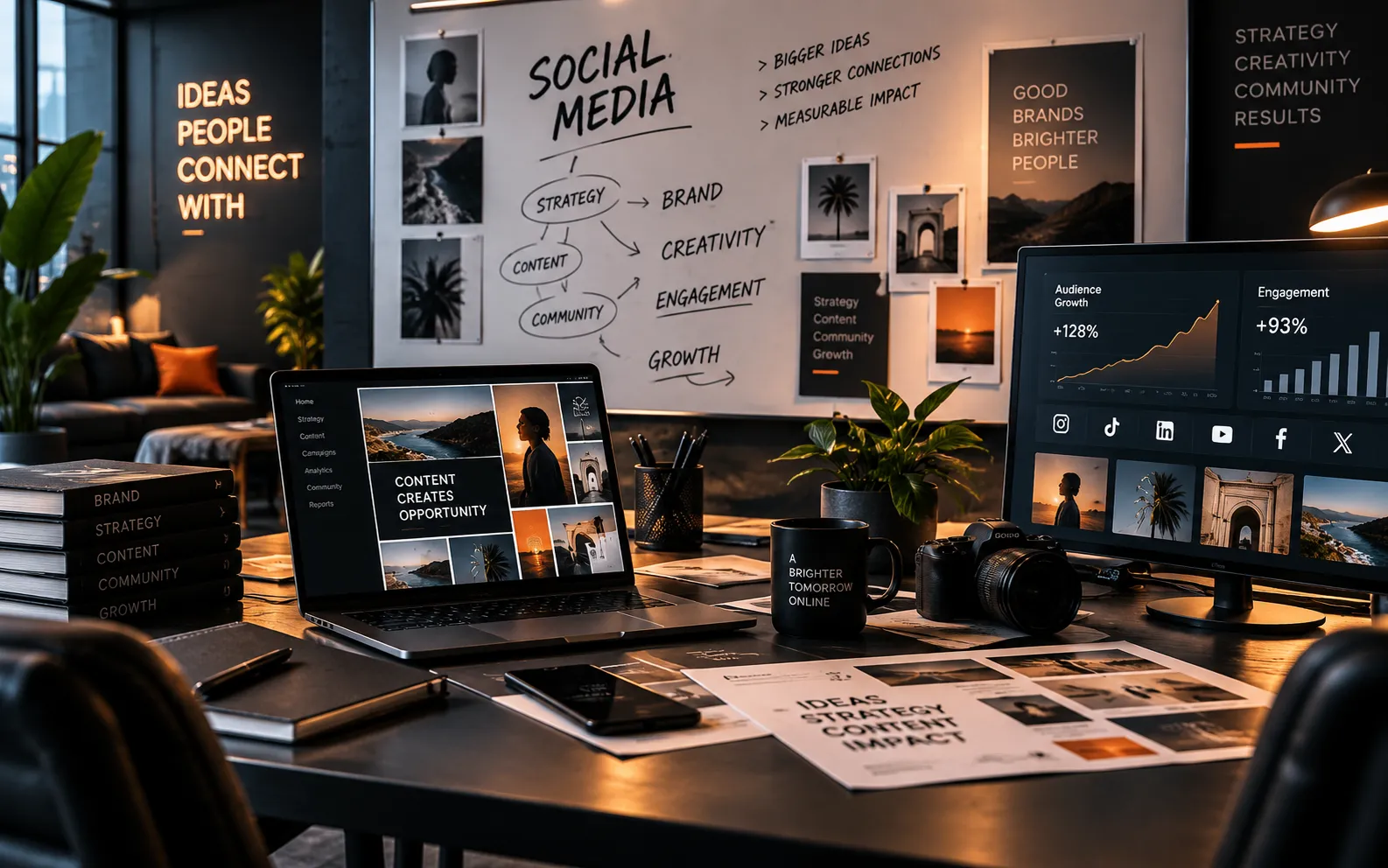 Social media strategy and creative workflow